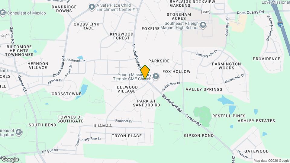 2850 Sanderford Rd Map and Location Details