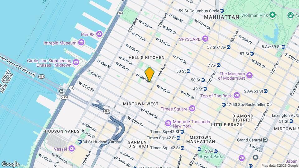 402 W 46th St Map and Location Details