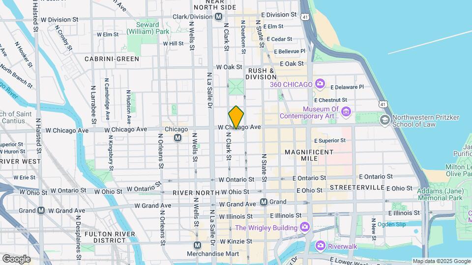 750n N Dearborn St Map and Location Details