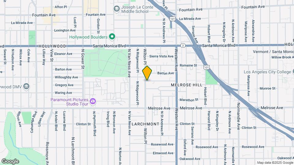 838 N Wilton Pl Map and Location Details