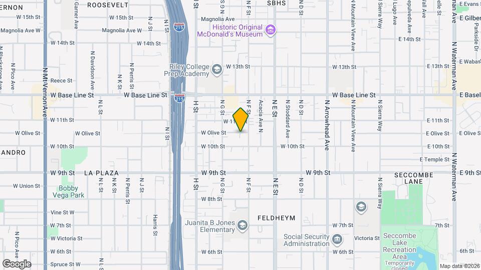 625 W Olive St Map and Location Details