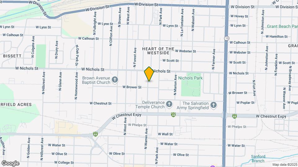 814 N Warren Ave Map and Location Details