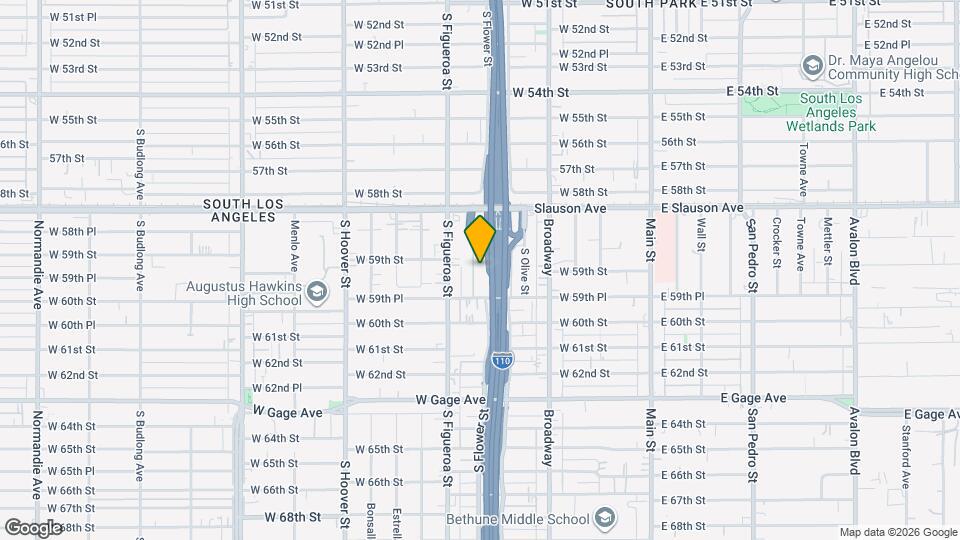 5912 S Flower St Map and Location Details