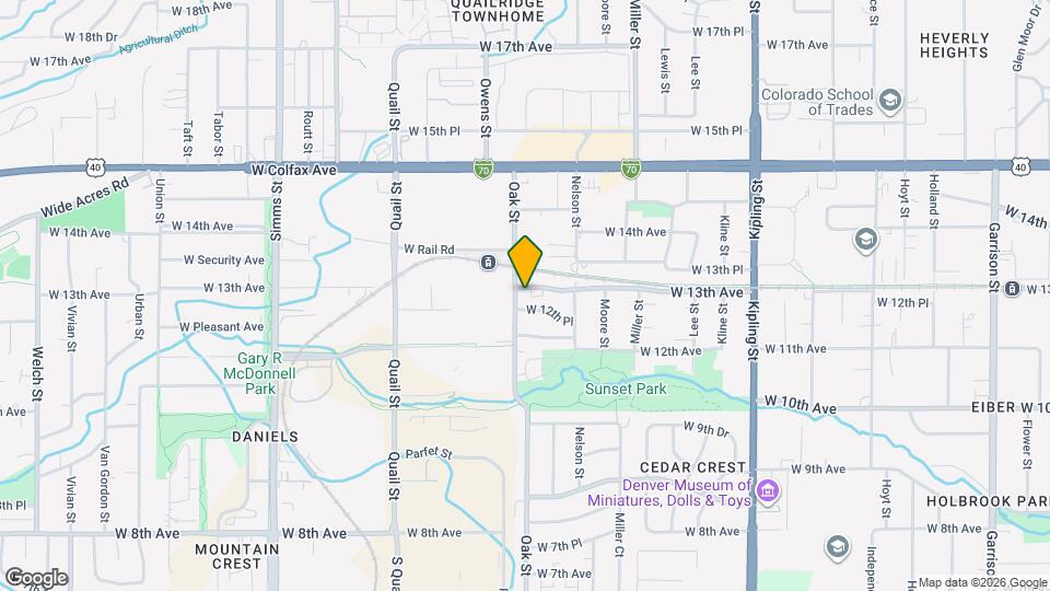 10760 W 13th Ave Mapa y Detalles de la Ubicación