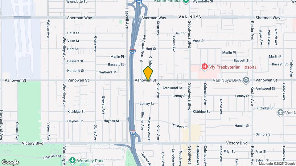 15546 Vanowen St Map and Location Details