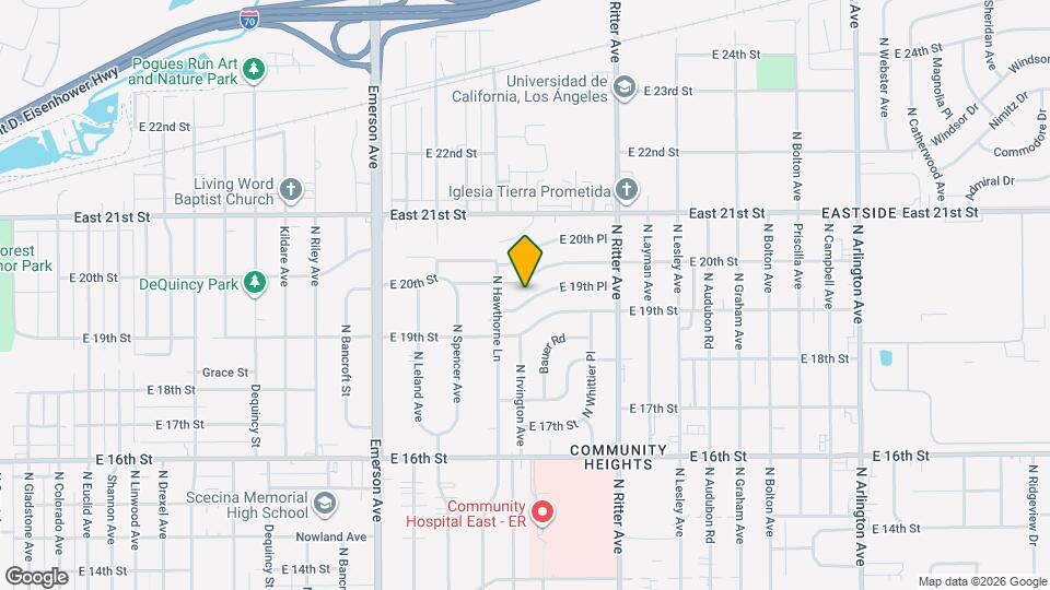 5322 E 19th Pl Map and Location Details