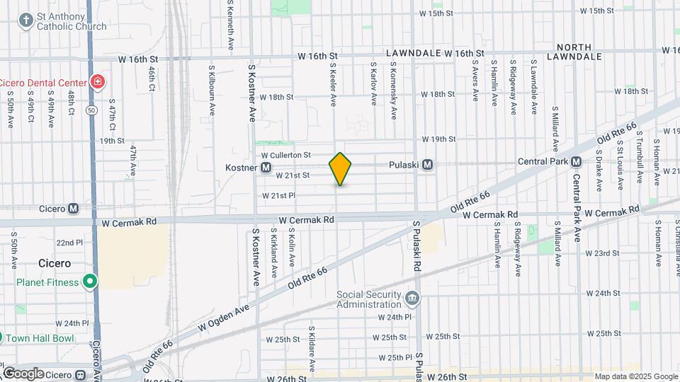 4154 W 21st Pl Map and Location Details