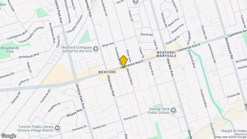 1881 Lawrence Ave E Map and Location Details