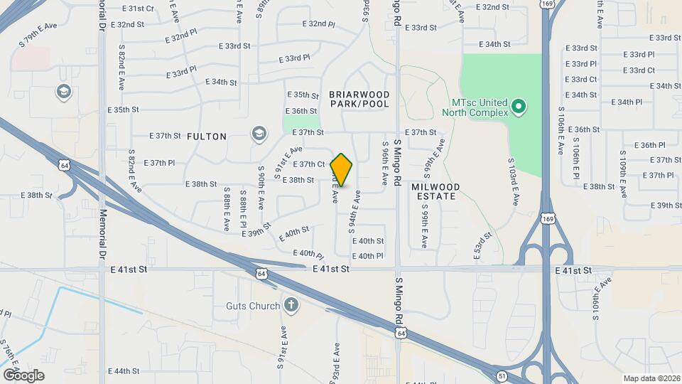 3821 S 93rd E Ave Map and Location Details