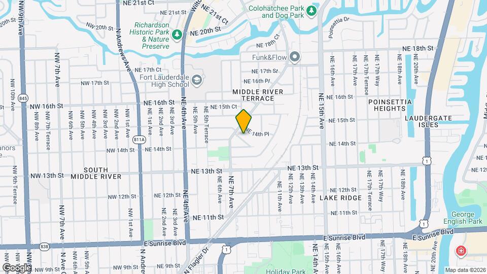 823 NE 14th Ct Map and Location Details