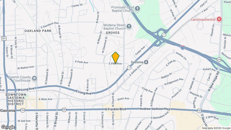 321 N Poplar St Map and Location Details