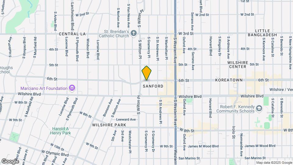 601 S Gramercy Pl Map and Location Details