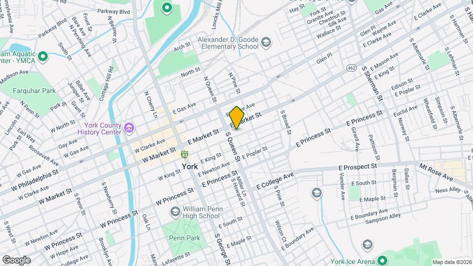 218 E Market St Map and Location Details