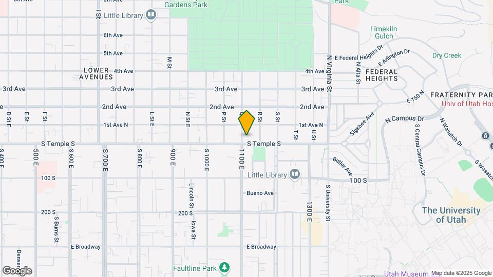 1107 E South Temple Map and Location Details