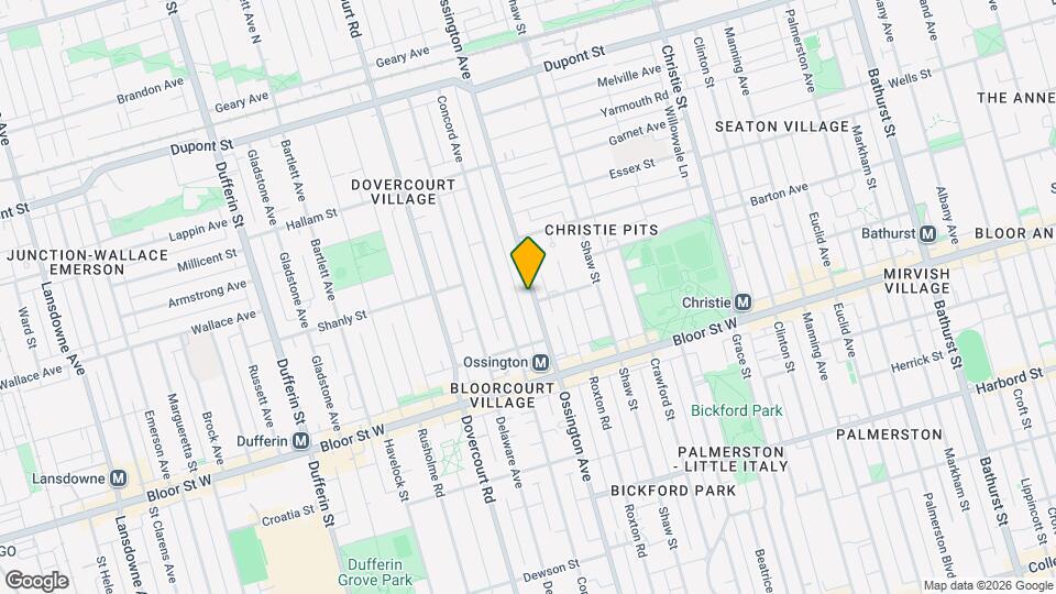 822 Ossington Ave Map and Location Details