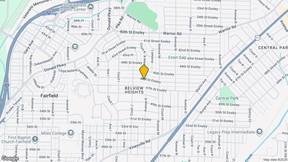 1039 46th St Ensley Map and Location Details