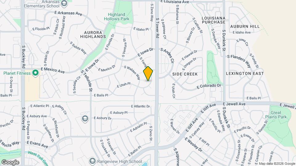 1819 S Yampa Way Mapa y Detalles de la Ubicación