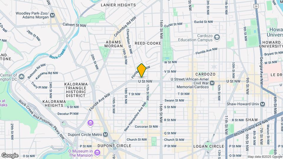 1723 U St NW Map and Location Details