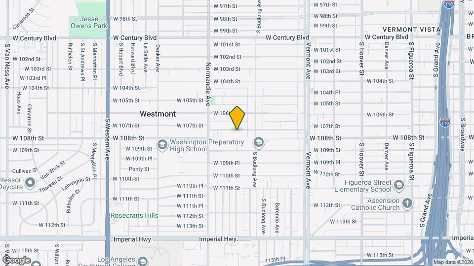 1244 W 107th St Mapa y Detalles de la Ubicación