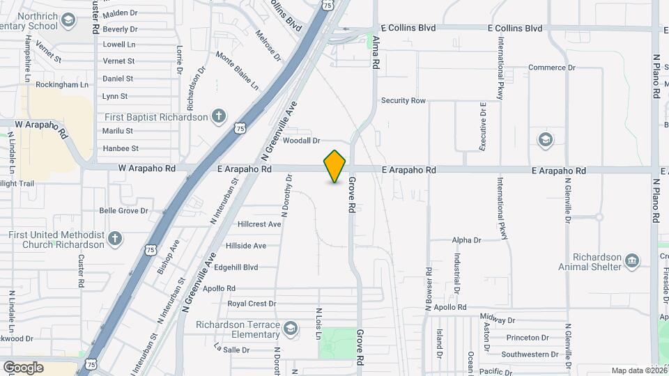250 E Arapaho Rd Map and Location Details
