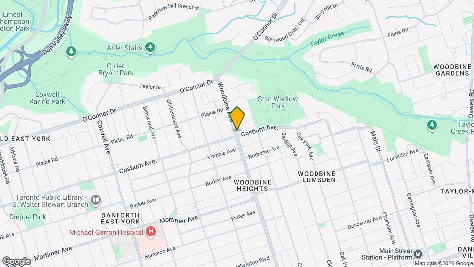 1357 Woodbine Ave Map and Location Details