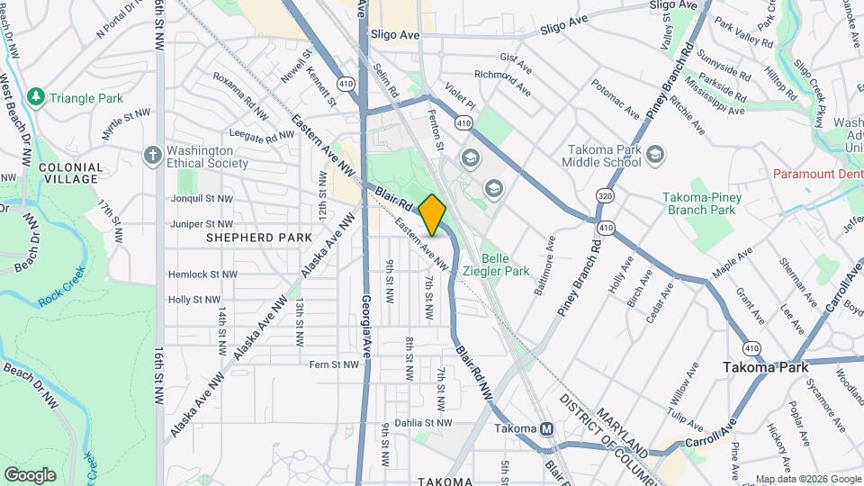 7615 Eastern Ave NW Map and Location Details