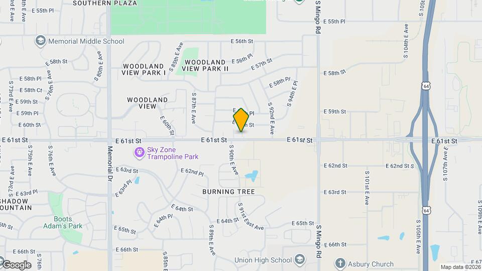 6028 S 90th E Pl Map and Location Details