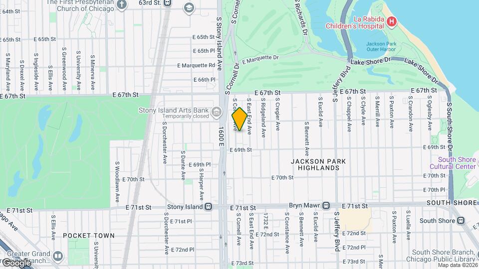 6829 S Cornell Ave, Unit 2 Mapa y Detalles de la Ubicación