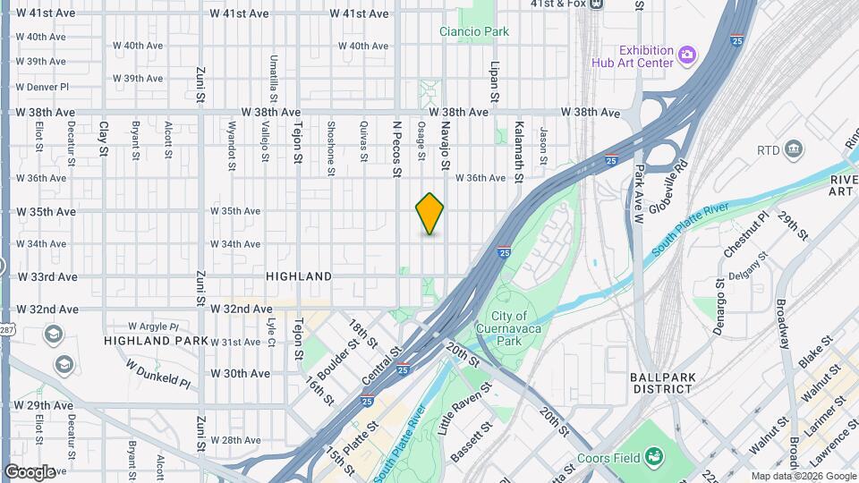 1523 W 34th Ave Map and Location Details