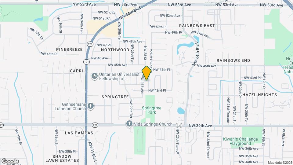 4314 NW 27th Terrace Map and Location Details