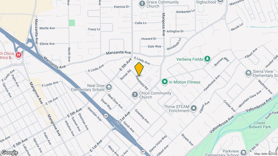 1308 Kentfield Rd Map and Location Details