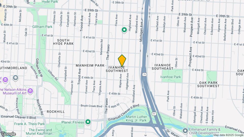 1601 E 43rd St Mapa y Detalles de la Ubicación