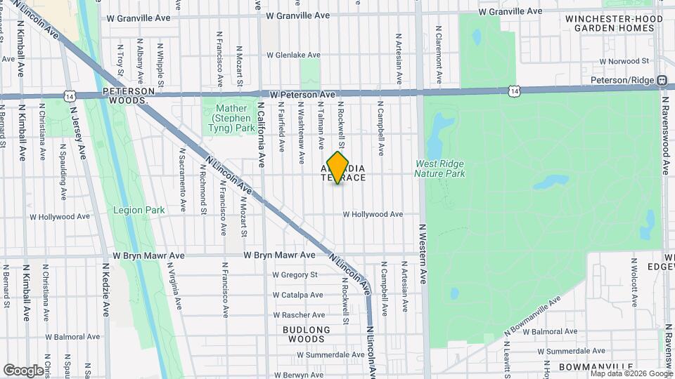 5742 N Rockwell St, Unit 2 Map and Location Details