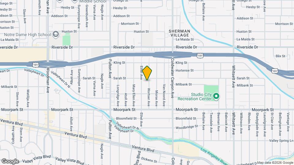 4545 Wortser Ave Map and Location Details