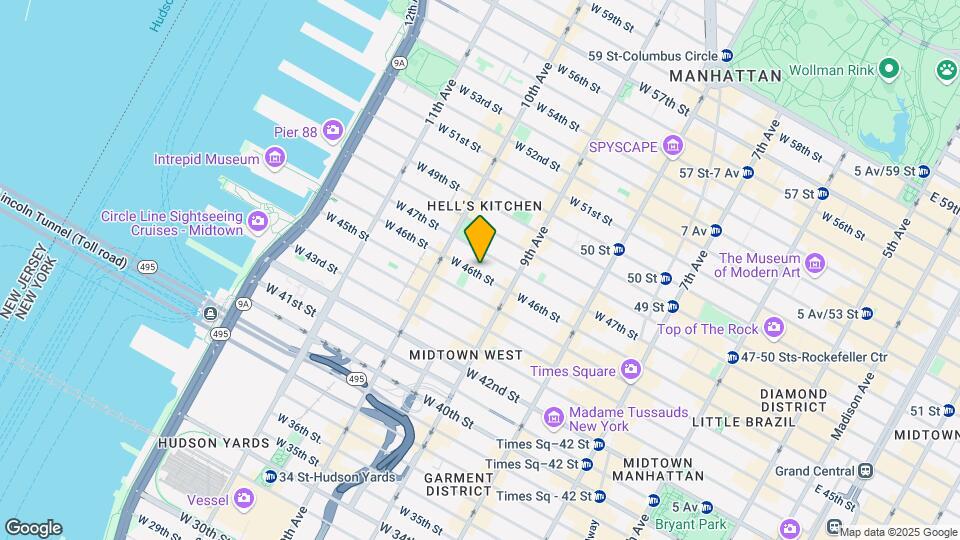433 W 46th St Mapa y Detalles de la Ubicación