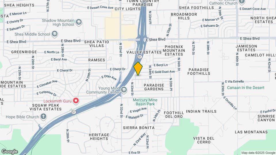 3318 E Onyx Ave Map and Location Details