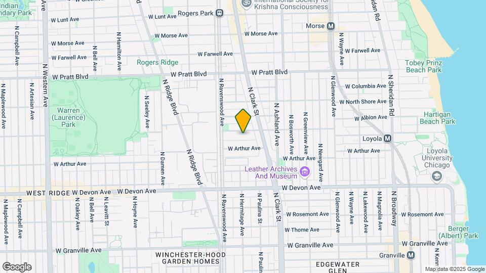 1727 W Albion Ave Mapa y Detalles de la Ubicación