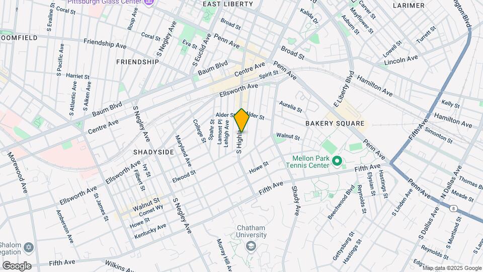 349 S Highland Ave Mapa y Detalles de la Ubicación