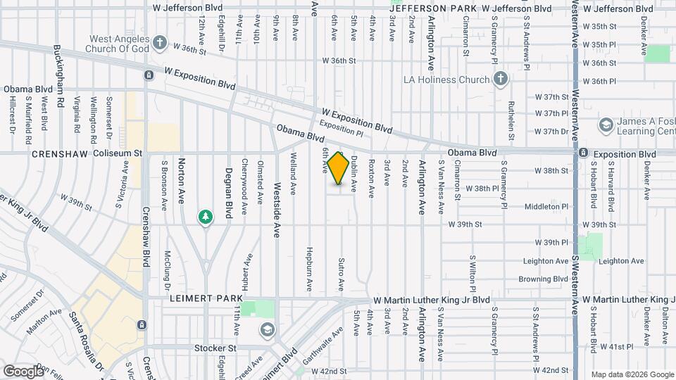 3833 Sutro Ave Mapa y Detalles de la Ubicación