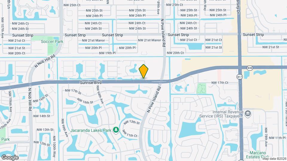 8951 W Sunrise Blvd Mapa y Detalles de la Ubicación