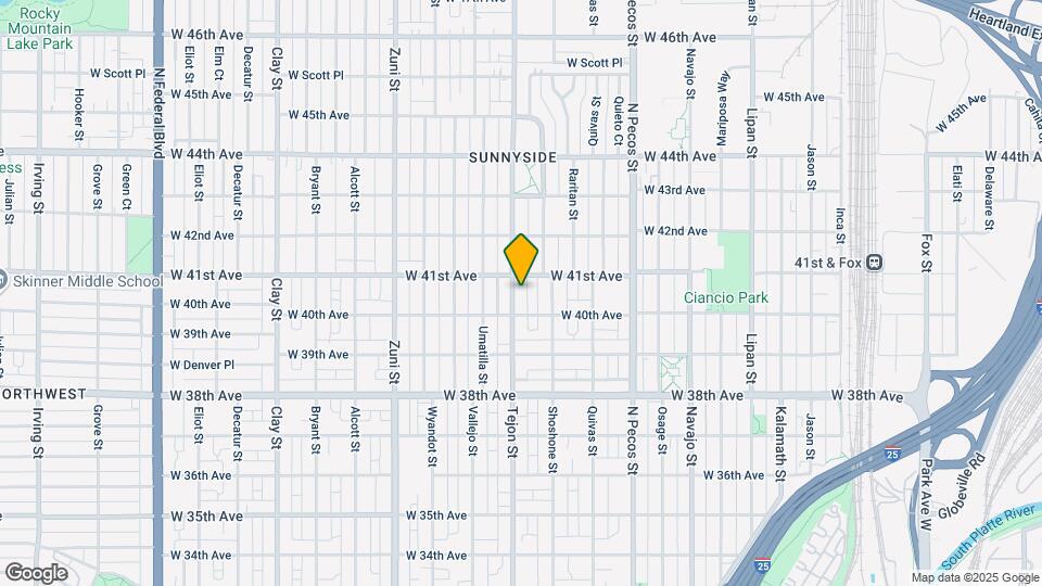 4034 Tejon St Map and Location Details