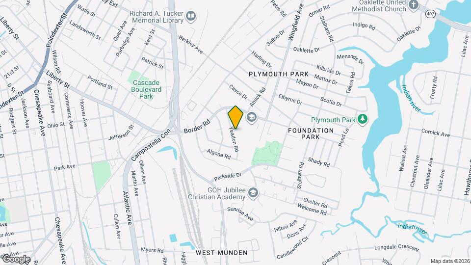 1305 Yeadon Rd Map and Location Details