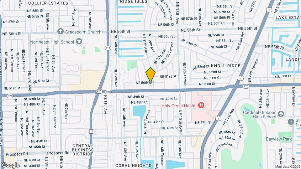 1420 NE 50th Ct Map and Location Details