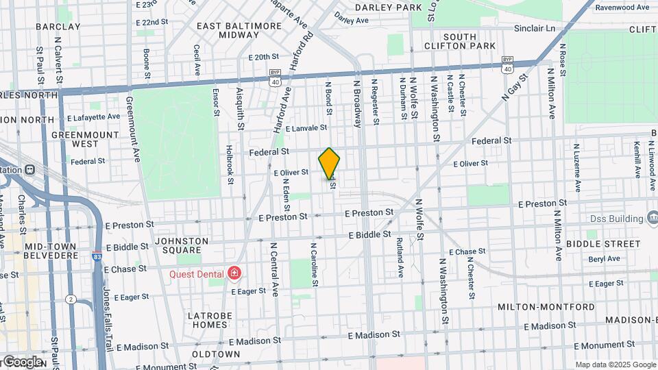 1414 N Bond St Map and Location Details