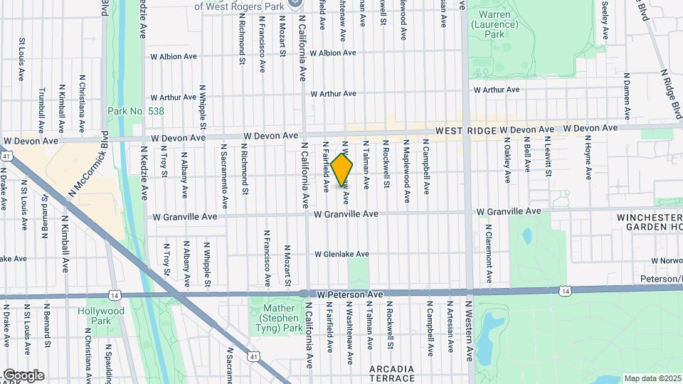 6230 N Washtenaw Ave Map and Location Details