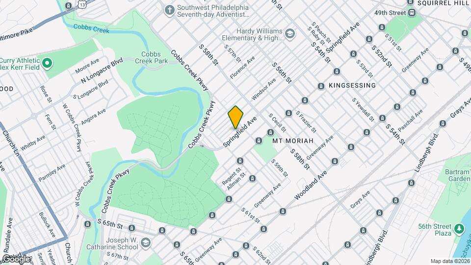 5927 Springfield Ave Map and Location Details