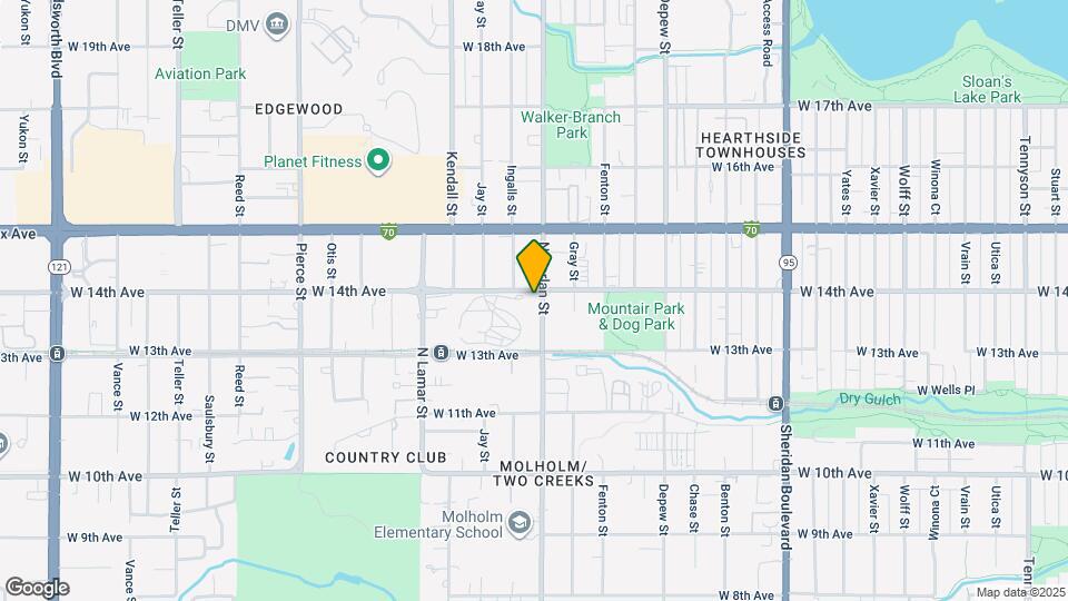 1395 N Harlan St Map and Location Details