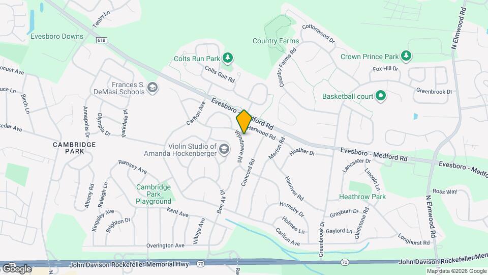 123 Wyndmere Rd Map and Location Details