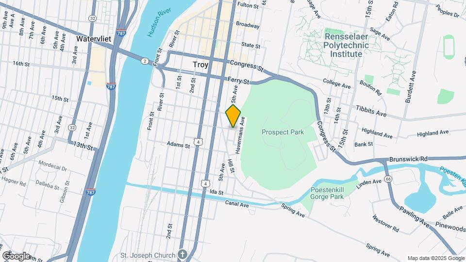 505 Washington St, Unit Unit 1 Basement Map and Location Details