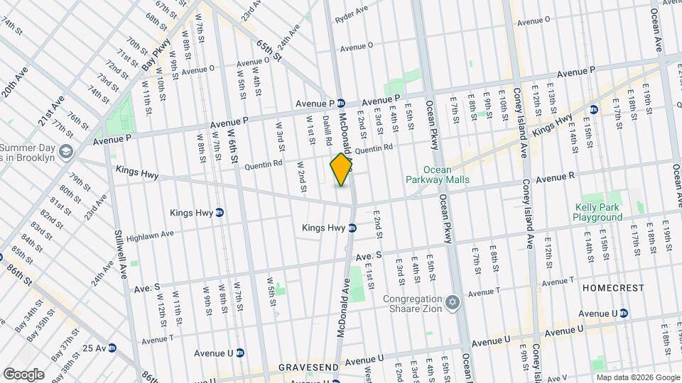1769 Dahill Rd, Unit 2nd Floor Map and Location Details